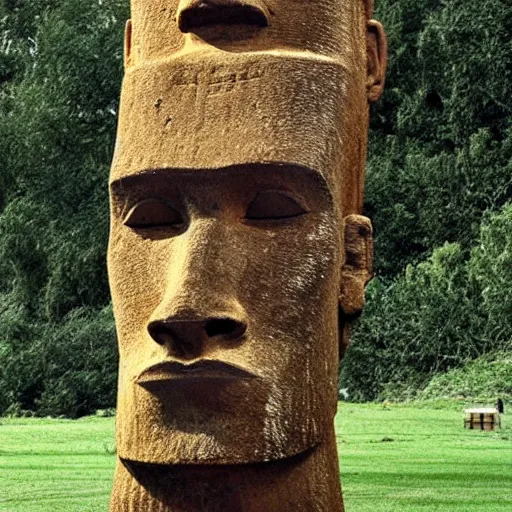 Prompt: gigachad face Easter island head