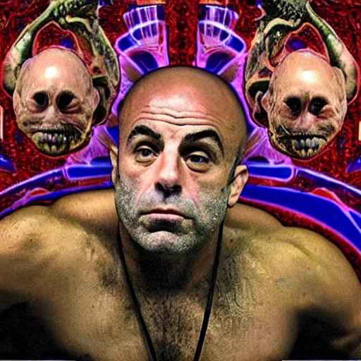 Prompt: joe rogan having a dmt trip with aliens