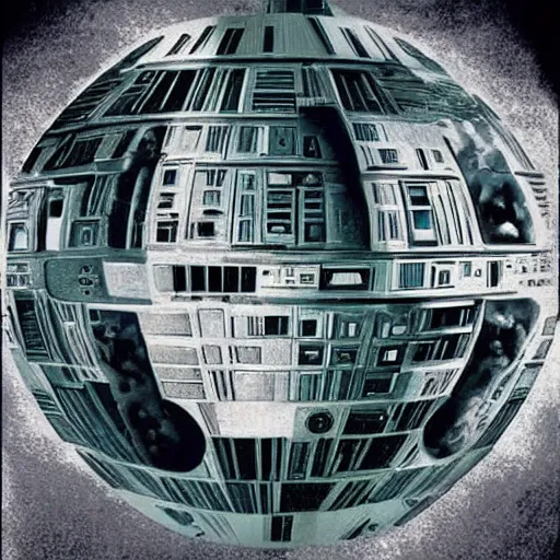 Image similar to death star in the style of salvador dali 4 k masterpiece
