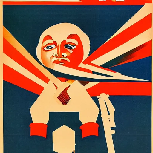 Image similar to A Singaporean propaganda poster designed by Alexander Rodchenko