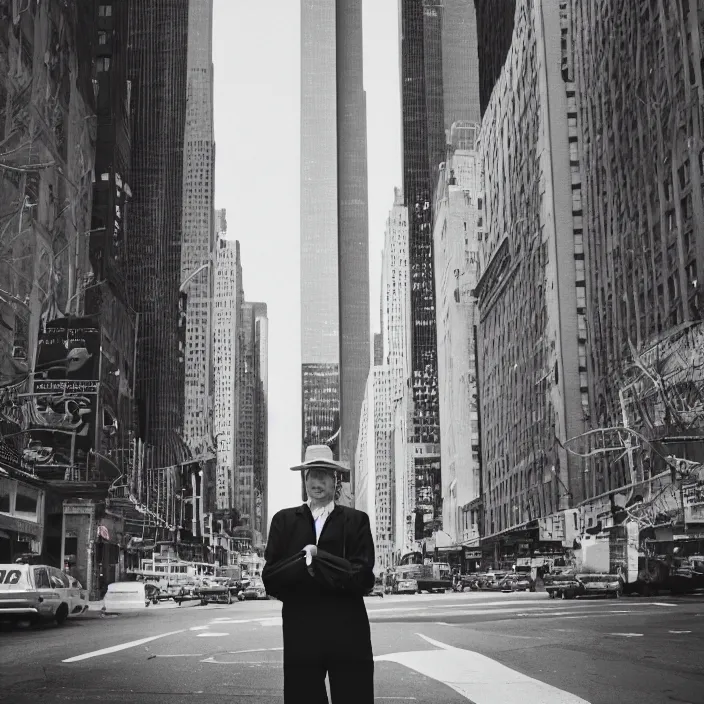 Prompt: medium format film portrait of a man in new york by unsplash street photographer from the 1 9 6 0 s, hasselblad film man bokeh portrait, featured on unsplash, soft light photographed on colour expired film