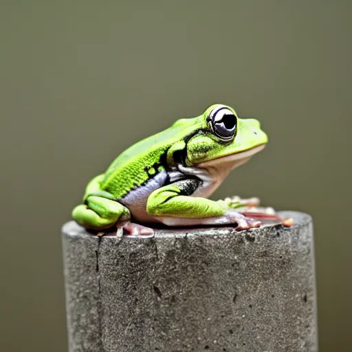 Prompt: sleepy frog, photography,