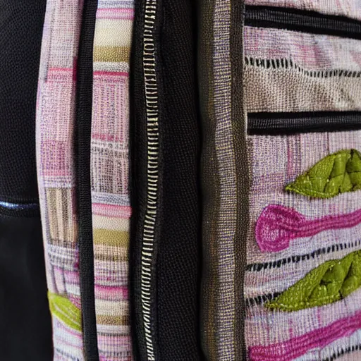 Prompt: backpack fabric close up