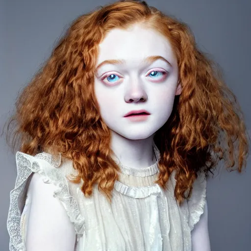 Image similar to sadie sink realistic expired kodak film full body portrait of an angel performer,, hyperrealism, hypermaxiymalism, photorealistic, detailed, atmospheric, 8 k, award winning photography, cinematic