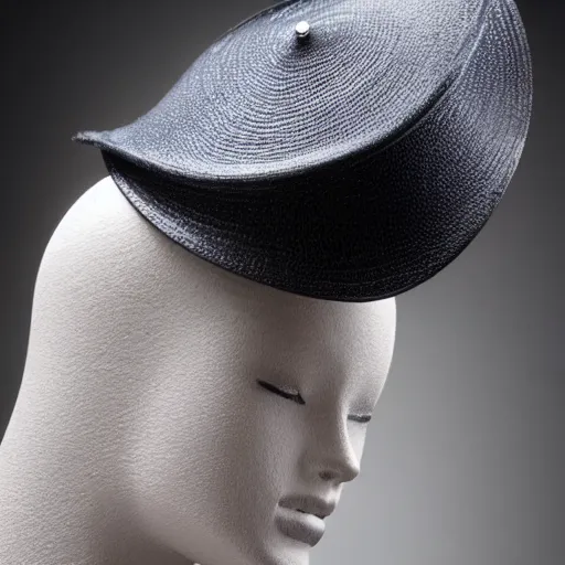 Image similar to a beautiful hat made out of a splashing water, on a mannequin. high quality, high resolution, studio lighting