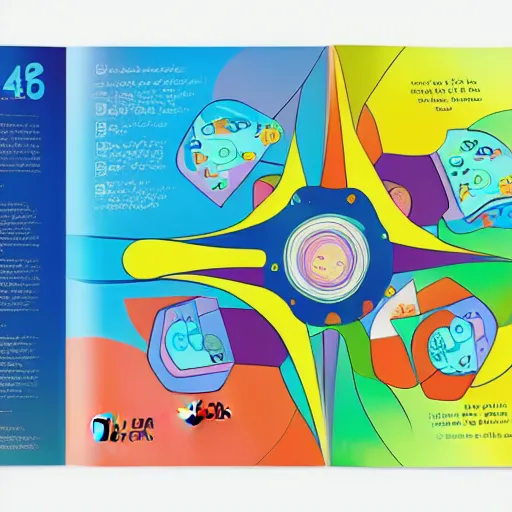 Prompt: A colourful Kidsbook containing a complex blueprints for different kinds of fusion reactor, , 40nm, shallow depth of field, split lighting, 4k,