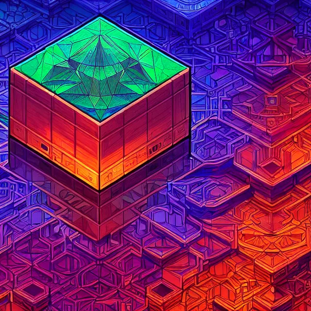 Prompt: blockchain, blocks of cubic tech connected, centered, symmetry, painted, intricate, volumetric lighting, beautiful, rich deep colors masterpiece, sharp focus, ultra detailed, in the style of dan mumford and marc simonetti