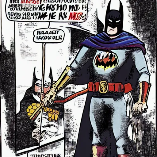 Image similar to medieval batman stopping crime