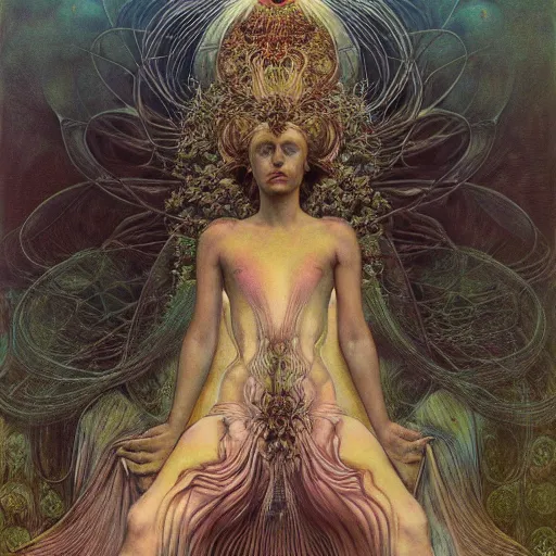 Image similar to queen of jupiter by zdzisław beksinski, iris van herpen and alphonse mucha. highly detailed, hyper - real, beautiful