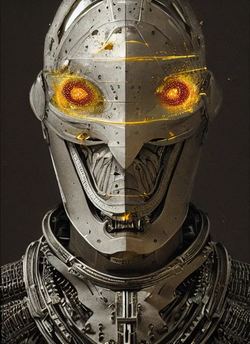 Image similar to portrait of king arthur knight cyborg, kintsugi, x - ray, modern fine art, fractal, intricate, elegant, highly detailed, digital photography, subsurface scattering, by jheronimus bosch and frank miller and greg rutkowski,