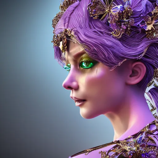 Image similar to princess of amethyst, ornate, intricate, hyper detailed, stunning, surreal, 4 k, octane render