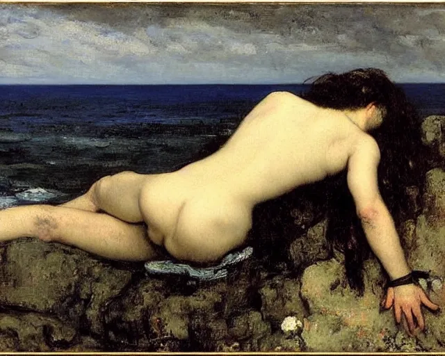 Prompt: gustave courbet