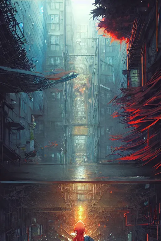 Prompt: graffiti sorcerer runs out of mana, modern urban setting, detailed illustration by greg rutkowski, junji ito, and dan mumford, fantastic art award winning best ultra detailed magnificent deep sharp focus concept art