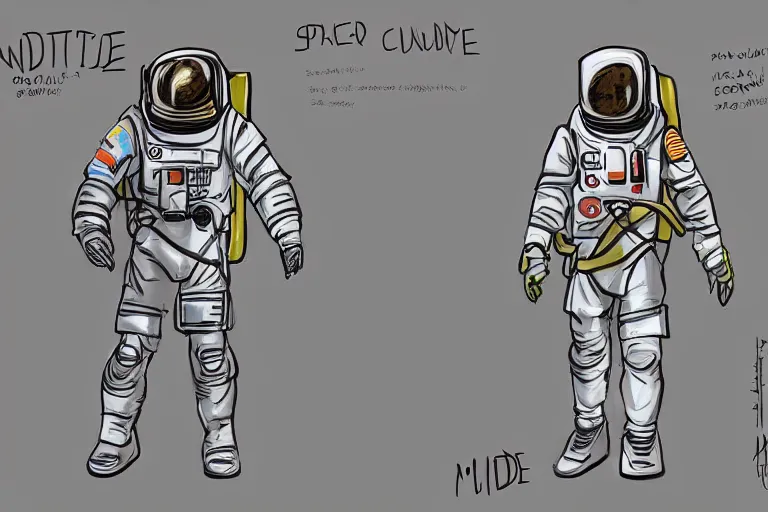 Image similar to Foundation TV Show concept art by Adam Middleton, space suit reference color test