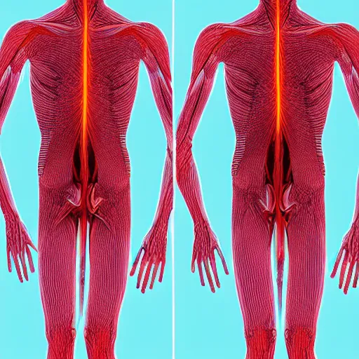 Image similar to human vascular light body ascending from 3rd dimension to 4th and 5th dimensions