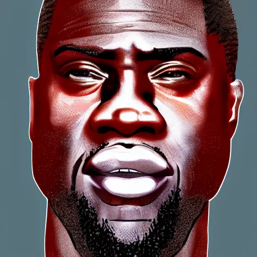 Prompt: super tall kevin hart, ultra realistic, hyper detailed, digital painting,