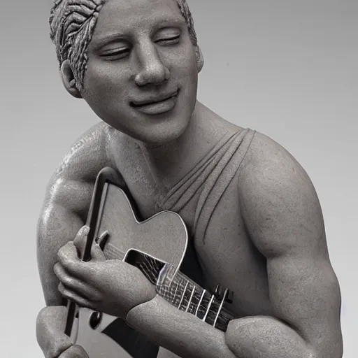 Image similar to a musician made of clay, hyper detailed, 8 k, cinematic light,