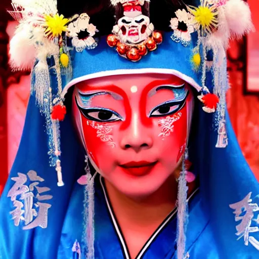 Prompt: Peking Opera make up