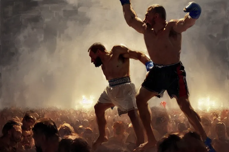 Prompt: jesus christ boxing vs vladimir putin, fist fight, detailed faces, putin face, in battle by anders zorn, wonderful, masterpiece by greg rutkowski, beautiful cinematic light, by greg manchess, jessica rossier