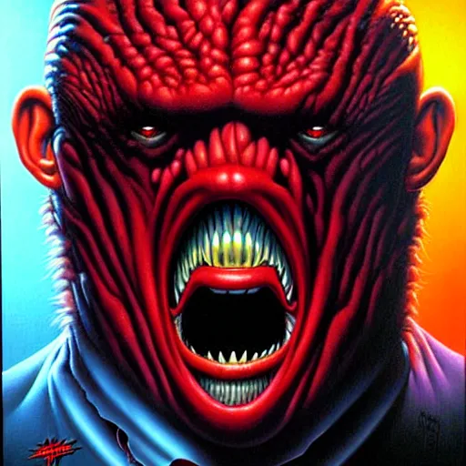 Image similar to portrait of a monster in the style jason edmiston