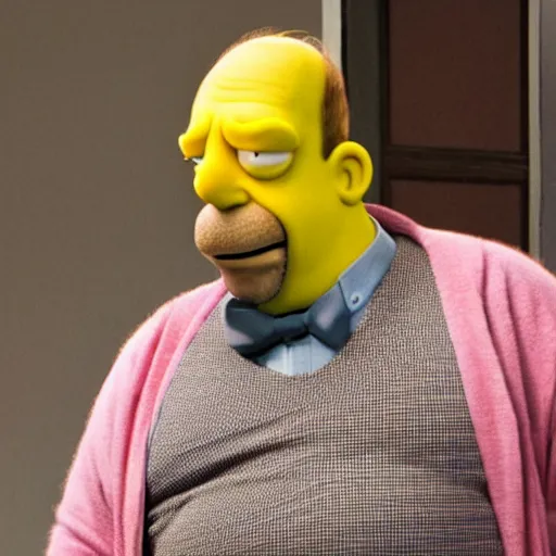 Image similar to paul giamatti as homer simpson in the live action simpsons movie