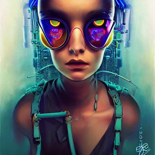 Prompt: Lofi BioPunk Cyberpunk Lovecraftian portrait Pixar style by Tristan Eaton Stanley Artgerm and Tom Bagshaw