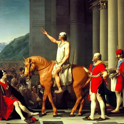 Prompt: a king by jacques - louis david, epic