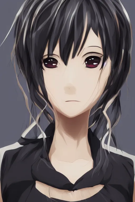 Image similar to anime portrait of a black anime woman with heterochromia, by Studio Ufotable, trending on artstation, sharp high quality anime