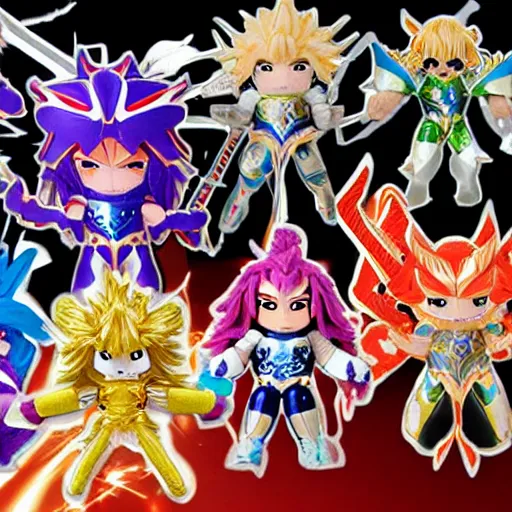 Image similar to saint seiya knights of the zodiac plushies