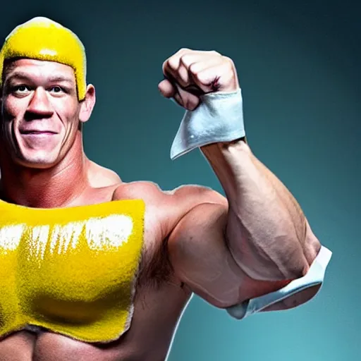 Prompt: John Cena wearing a banana suit