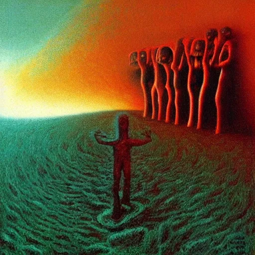 Prompt: highway to hell in the style of zdzisław beksinski