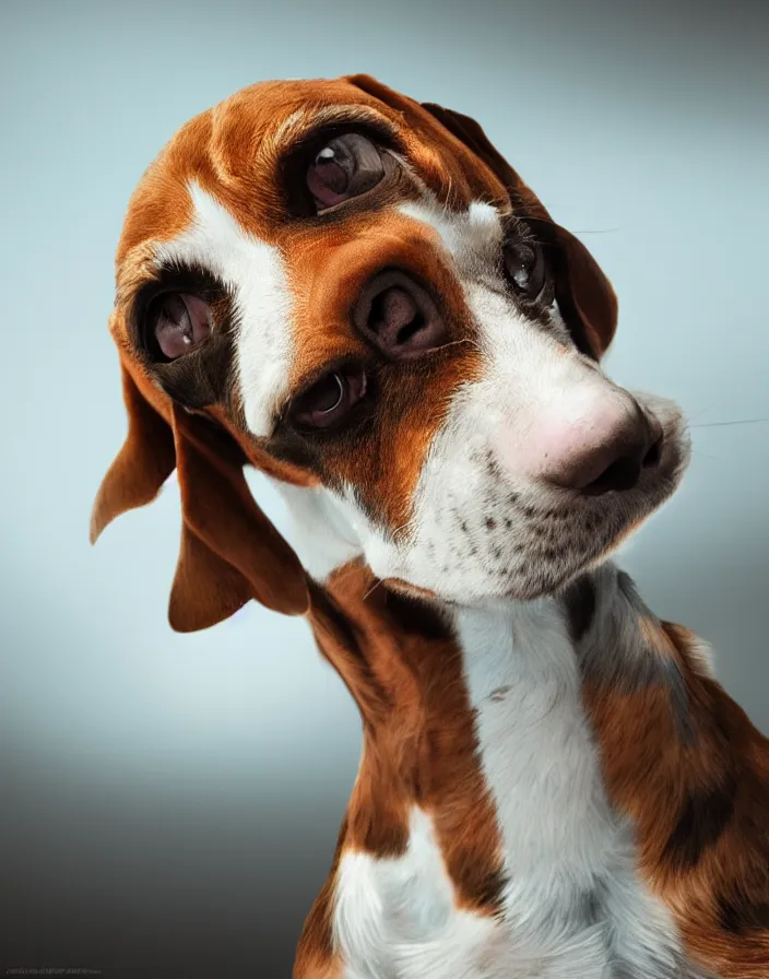 Image similar to a beagle, intricate artwork by artstation. octane render, cinematic, hyper realism, 8k, depth of field.