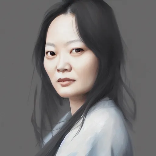 Image similar to portrait of Jeon So Min, concept art, digital painting