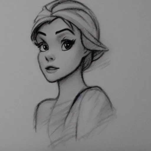 Image similar to milt kahl pencil sketch of chloe grace moretz as snow white