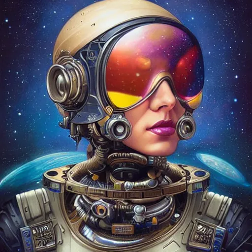 Image similar to Space BioPunk Steampunk portrait, Pixar style, by Tristan Eaton Stanley Artgerm and Tom Bagshaw.