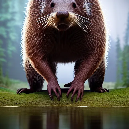 Image similar to hyperrealistic dslr film still of justin bieber disguised as a beaver, brown fur, stunning 8 k octane comprehensive 3 d render, inspired by istvan sandorfi & greg rutkowski & unreal engine, perfect symmetry, dim volumetric cinematic lighting, extremely hyper - detailed, incredibly real lifelike attributes & flesh texture, intricate, masterpiece, artstation, stunning