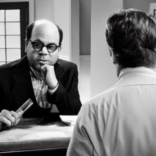 Prompt: George Costanza from Seinfeld in a Noir Film