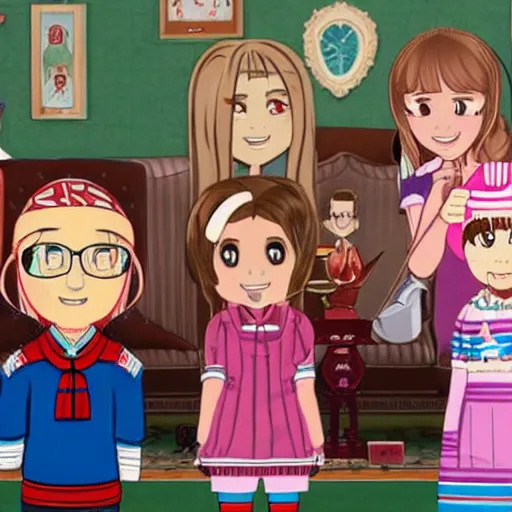 Prompt: a still of from the movie the royal tenenbaums crossover with the game doki doki literature club