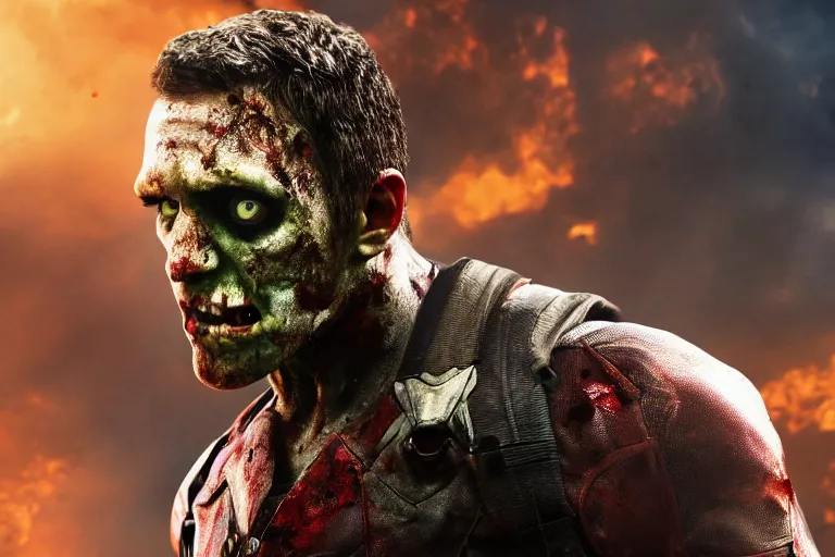 Prompt: film still of zombie zombie Sam Wilson Falcon in new avengers movie, 4k