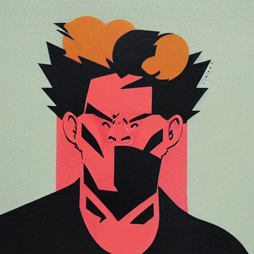 Prompt: Oni Akuma profile picture by Sachin Teng, asymmetrical, Organic Painting ,geometric shapes, hard edges, energetic, graffiti, street art:2 by Sachin Teng:4