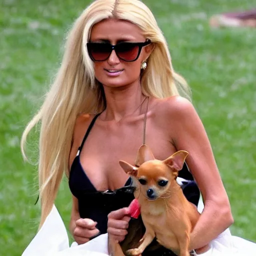 Image similar to Paris Hilton as a Chihuahua