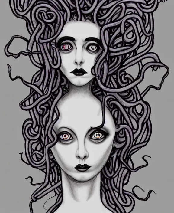 Prompt: medusa by tim burton