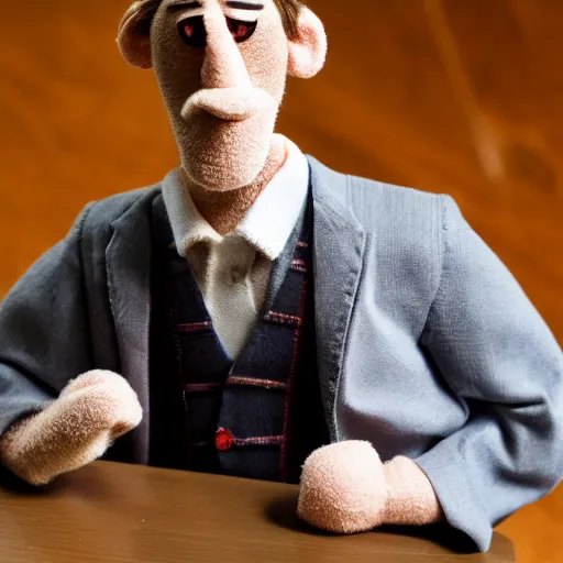 Image similar to photo of hugh laurie as a muppet, sigma 35 mm f/1.4