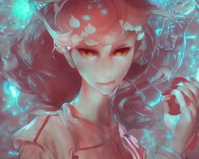 Image similar to James Jean isolated magical girl vinyl figure concept art, figure photography, smooth sharp focus, holographic undertones, anime stylized, high detail, ethereal lighting - H 640