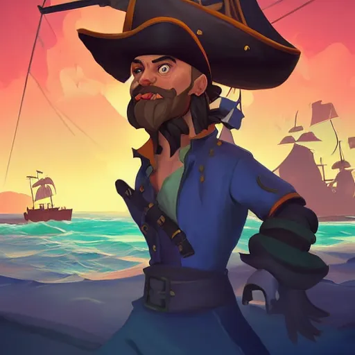 Image similar to painting jack the pirate on sea of thieves game avatar hero smooth face median photoshop filter cutout vector behance hd by jesper ejsing, by rhads, makoto shinkai and lois van baarle, ilya kuvshinov, rossdraws, illustration, art by ilya kuvshinov and gustav klimt