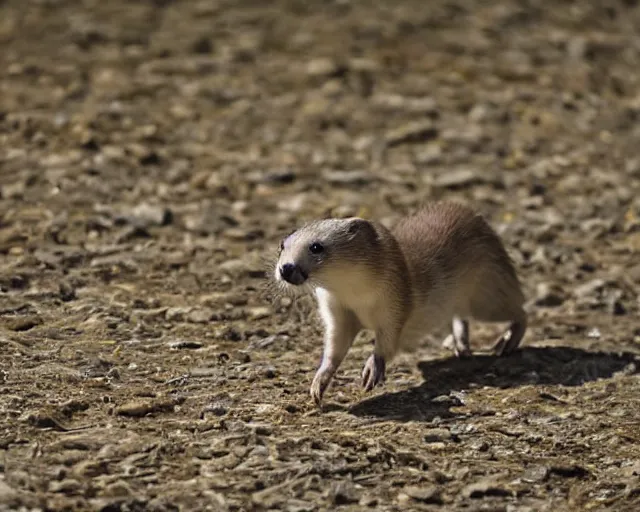 Prompt: 4 k hd, high resolution photograph of weasel surfing, shot with sigma f / 4. 2, 2 5 0 mm sharp lens, wide shot, high level texture render