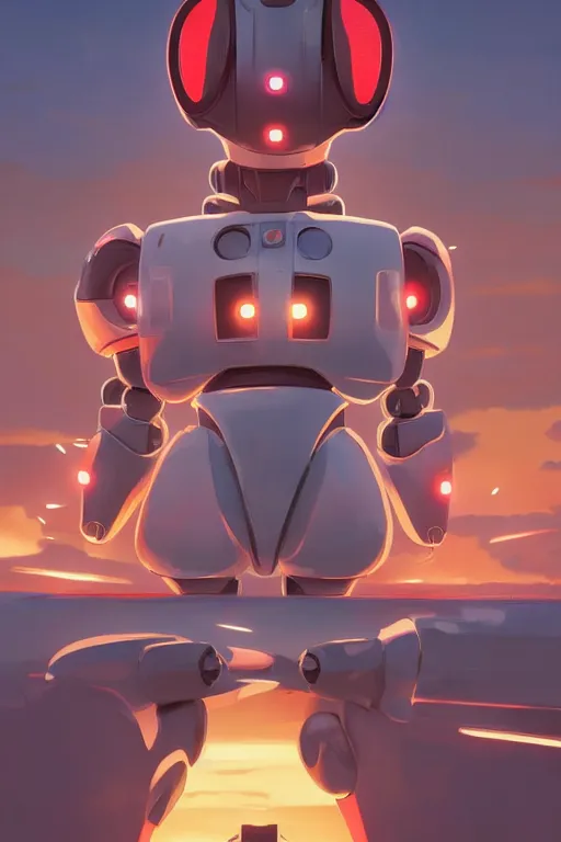 Image similar to metabots medabots medarotto medarot robot minimalist comics, behance hd by jesper ejsing, by rhads, makoto shinkai and lois van baarle, ilya kuvshinov, rossdraws global illumination ray tracing hdr radiating a glowing aura