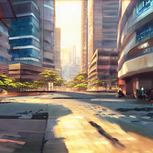 Image similar to makati city, fine art painting by makoto shinkai, featured on pixiv, deviant hd