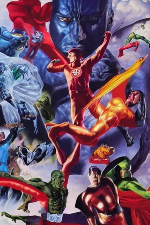 Image similar to alex ross artwork