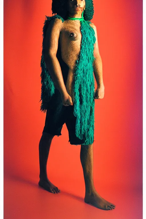 Image similar to full - length portrait of horus lupercal, fashion color studio lighting, 3 5 mm, close - up